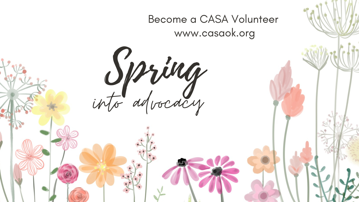 Spring into Advocacy Event Flyer with flowers all over it. 